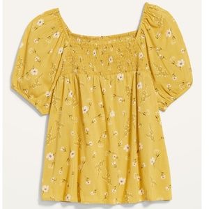 Old Navy Yellow Floral Swing Top size XL